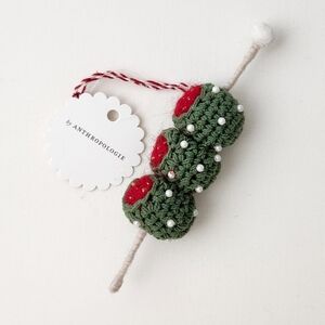 Anthropologie Martini Olives Crochet Ornament, New with tag